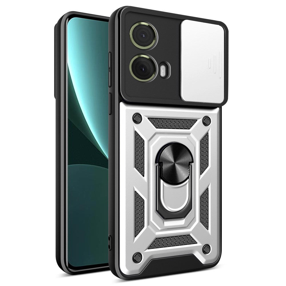 EIDERWOOD Motorola Moto G85 (5G) Tough Case w. Magnetic Kickstand & Cam Slider - Silver