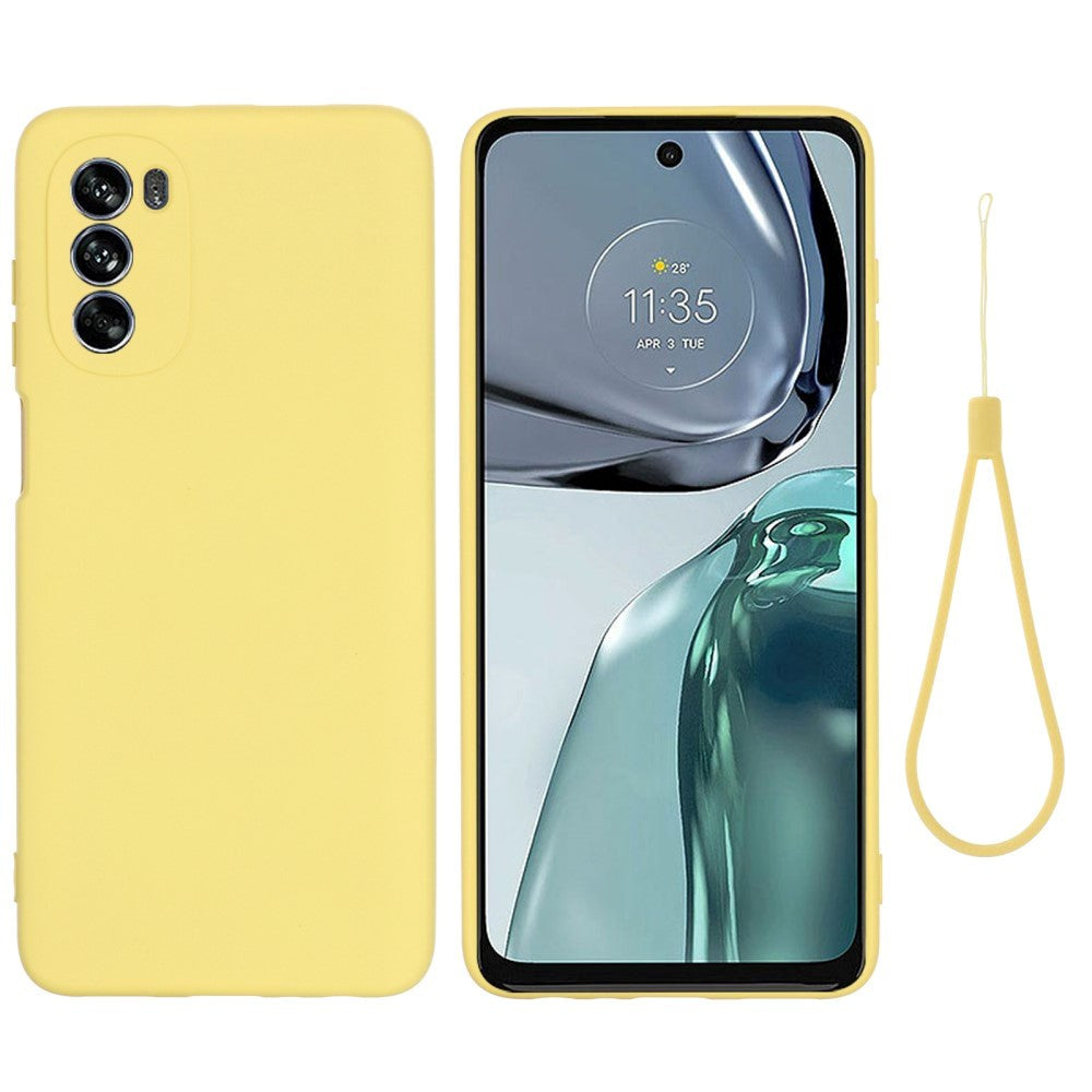 Motorola Moto G62 Silicone Case w. Strap - Yellow