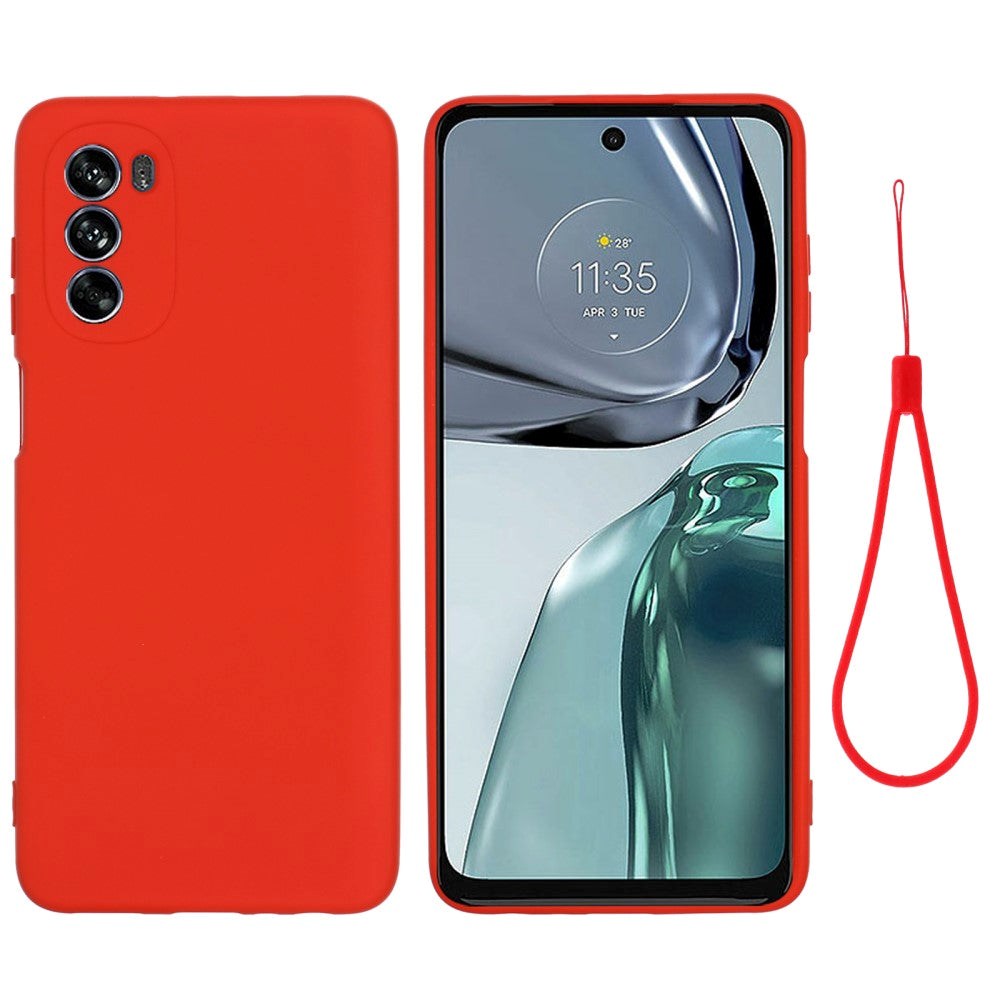 Motorola Moto G62 Silicone Case w. Strap - Red