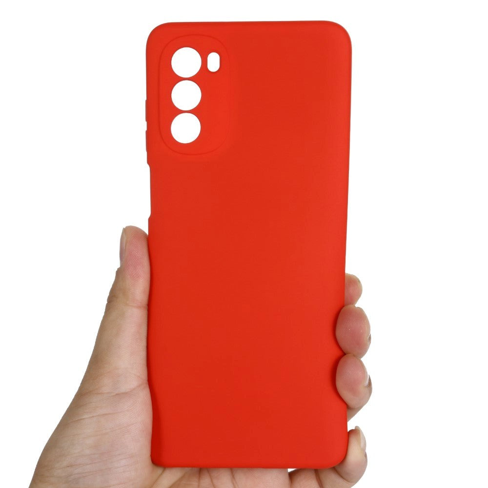 Motorola Moto G62 Silicone Case w. Strap - Red