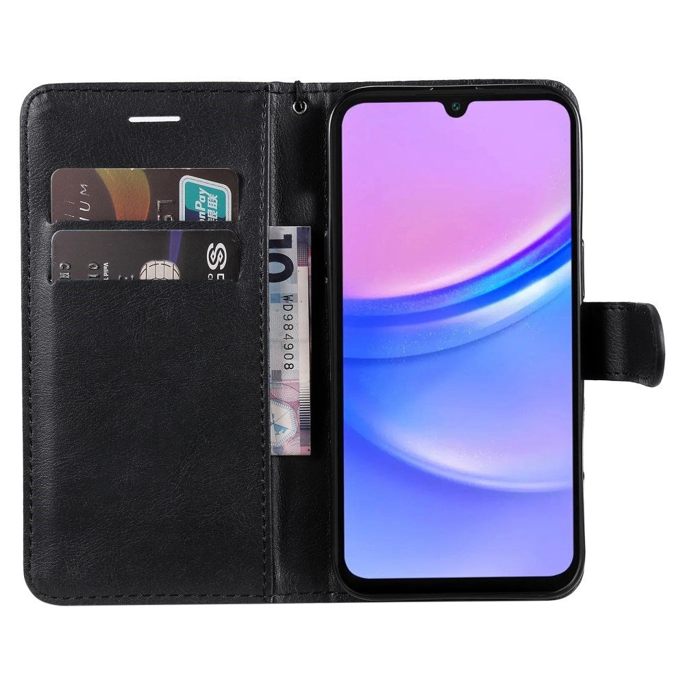 Samsung Galaxy A16 (4G/5G) Artificial Leather Flip Case w. Wallet - Black