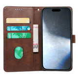 EIDERWOOD iPhone 16 Pro Leather Flip Case w. Stand Function & Wallet - Brown