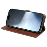 EIDERWOOD iPhone 16 Pro Leather Flip Case w. Stand Function & Wallet - Brown