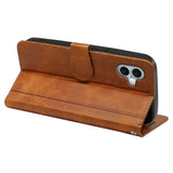 EIDERWOOD iPhone 16 Leather Flip Case w. Stand Function & Wallet - Light brown