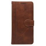 EIDERWOOD iPhone 16 Leather Flip Case w. Stand Function & Wallet - Brown