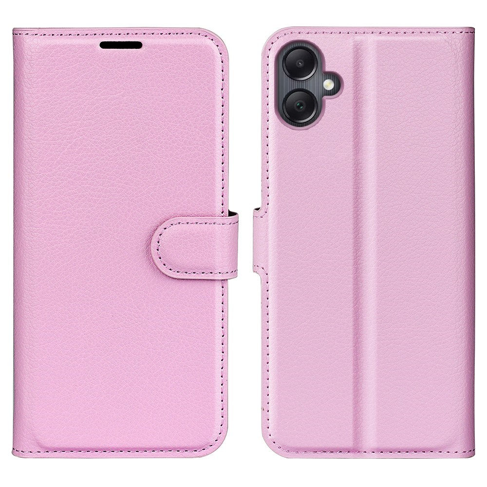 EIDERWOOD Samsung Galaxy A06 Litchi Leather Flip Case w. Wallet - Pink