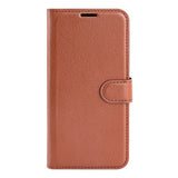 EIDERWOOD TCL 505 Litchi Faux Leather Flip Case with Wallet & Stand Function - Brown