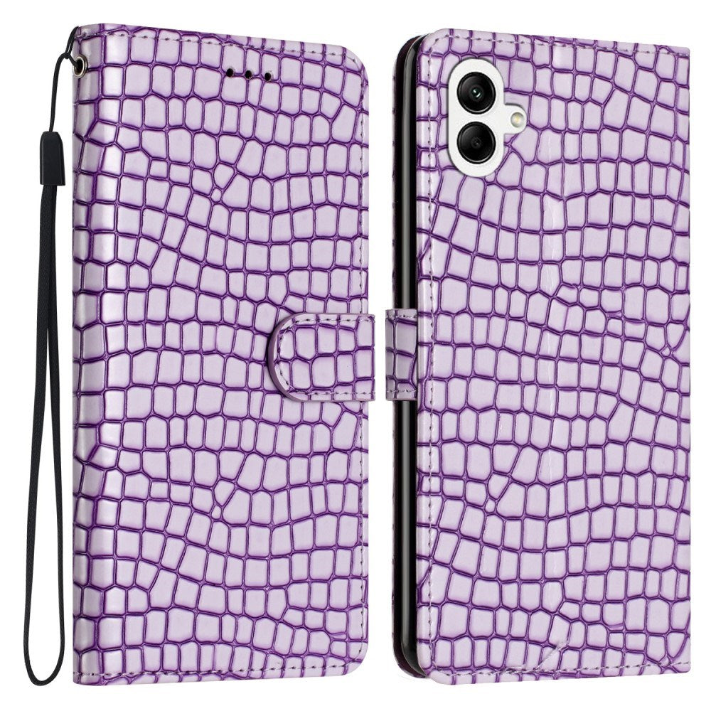 EIDERWOOD Samsung Galaxy A06 Flip Case With Crocodile Pattern - Vegan Leather - Purple