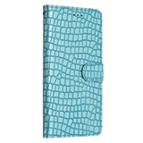 EIDERWOOD Samsung Galaxy A06 Flip Case With Crocodile Pattern - Vegan Leather - Blue