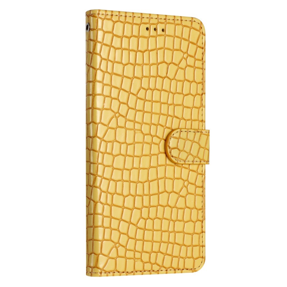 EIDERWOOD Samsung Galaxy A06 Flip Case With Crocodile Pattern - Vegan Leather - Yellow