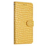 EIDERWOOD Samsung Galaxy A06 Flip Case With Crocodile Pattern - Vegan Leather - Yellow