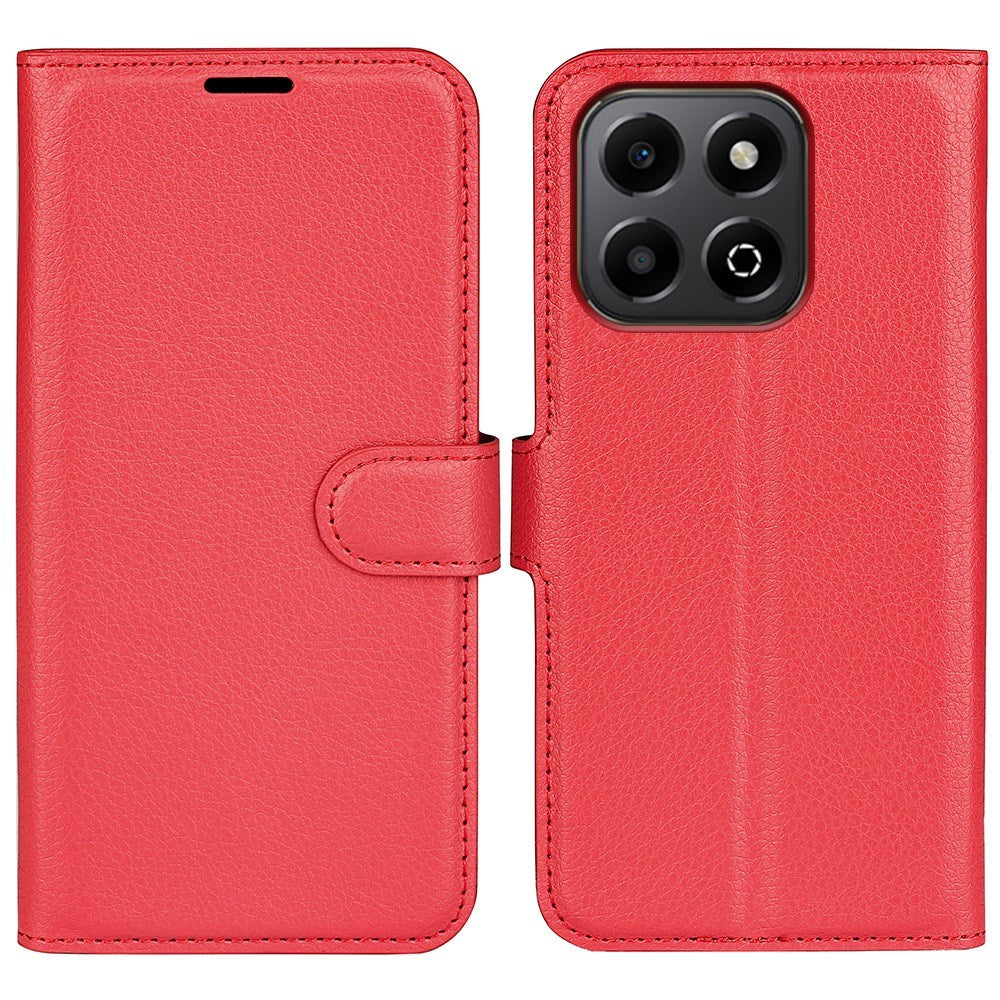 EIDERWOOD Honor X6b Faux Leather Flip Case with Cardholder & Stand Function - Red