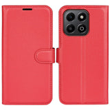 EIDERWOOD Honor X6b Faux Leather Flip Case with Cardholder & Stand Function - Red