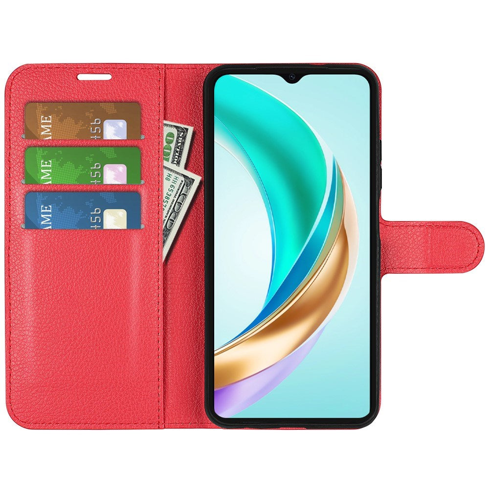 EIDERWOOD Honor X6b Faux Leather Flip Case with Cardholder & Stand Function - Red