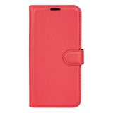 EIDERWOOD Xiaomi 14T Litchi Leather Wallet Case - Red