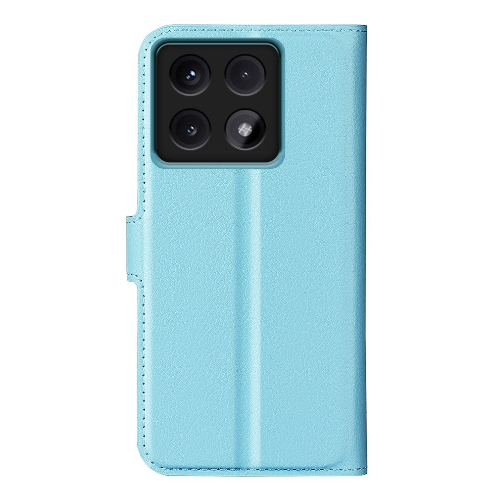 EIDERWOOD Xiaomi 14T Litchi Leather Wallet Case - Blue