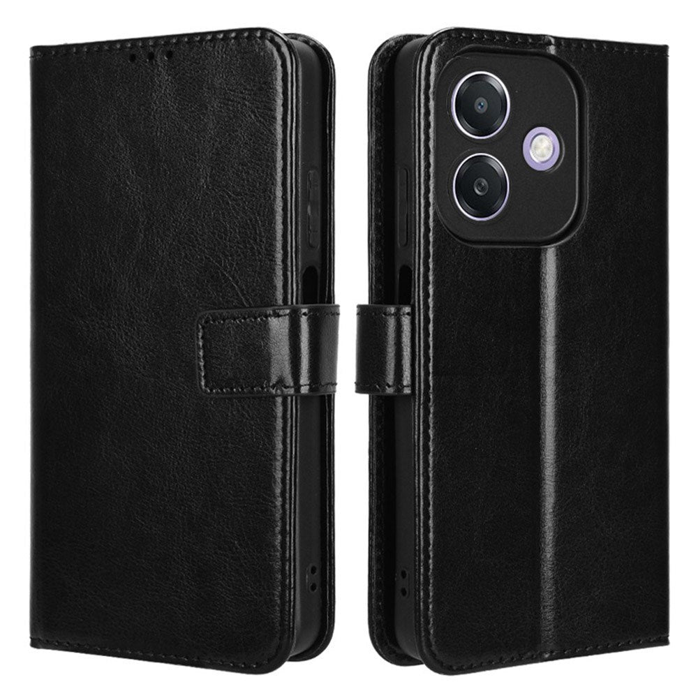 EIDERWOOD Oppo A60 / A40M / A40 Faux Leather Flip Case with Strap - Black