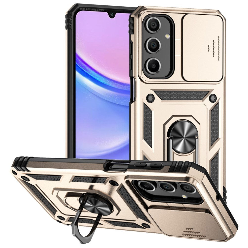 EIDERWOOD Samsung Galaxy A16 (4G/5G) Tough Case w. Magnetic Kickstand & Cam Slider - Gold