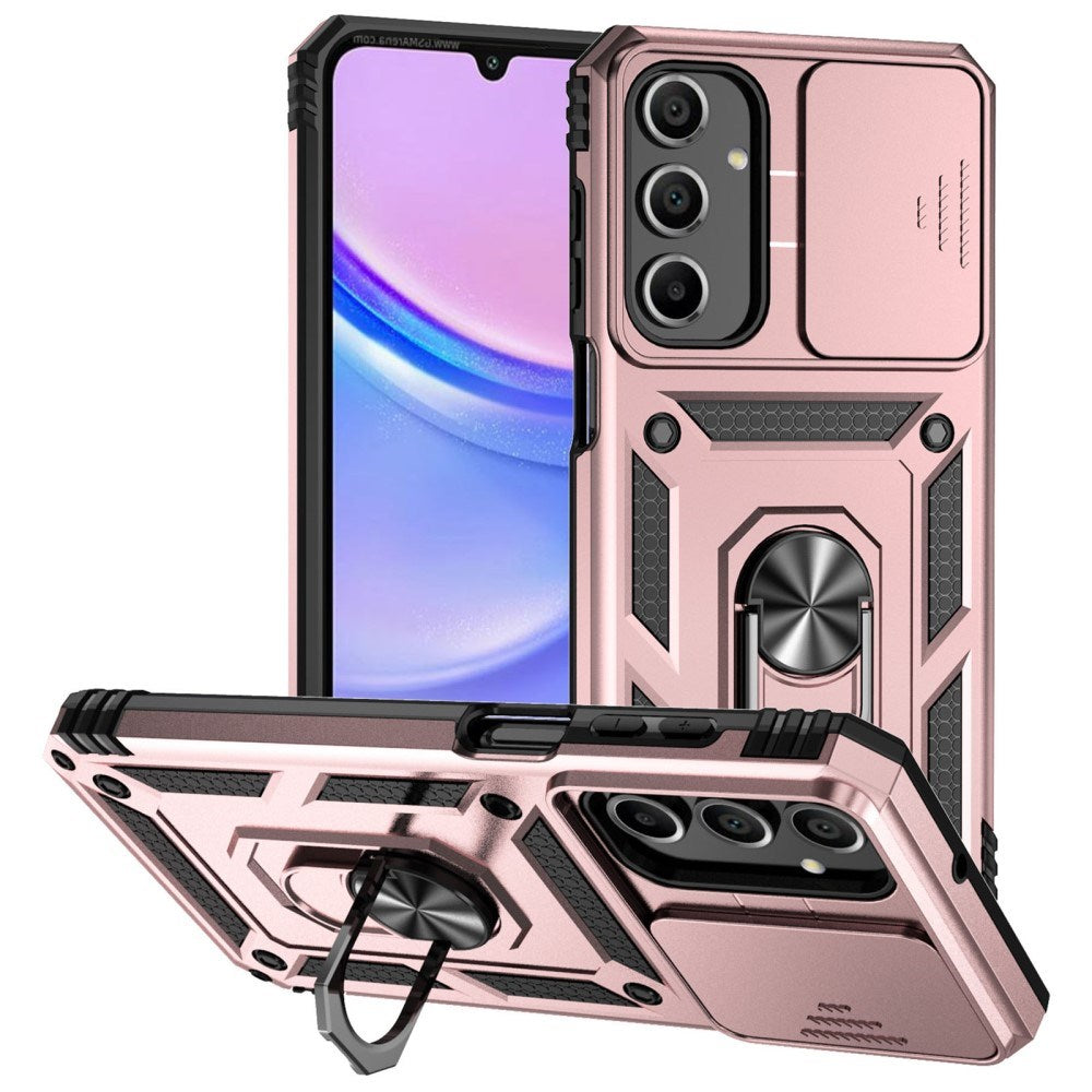 EIDERWOOD Samsung Galaxy A16 (4G/5G) Tough Case w. Magnetic Kickstand & Cam Slider - Rose Gold