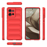 Eiderwood Motorola Edge 50 Case, Shockproof Soft Plastic Rugged Back Cover - Red