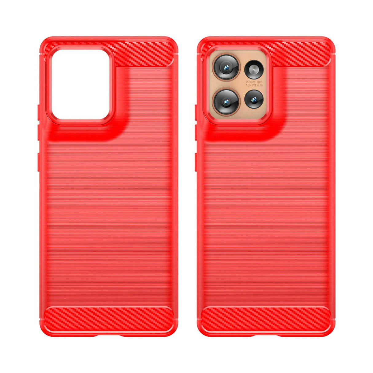 EIDERWOOD Motorola Edge 50 Cover m. Carbon Fiber Texture - Red