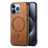 iPhone 16 Pro Leatherette Case - MagSafe Compatible - Brown