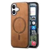 iPhone 16 Leatherette Case - MagSafe Compatible - Brown