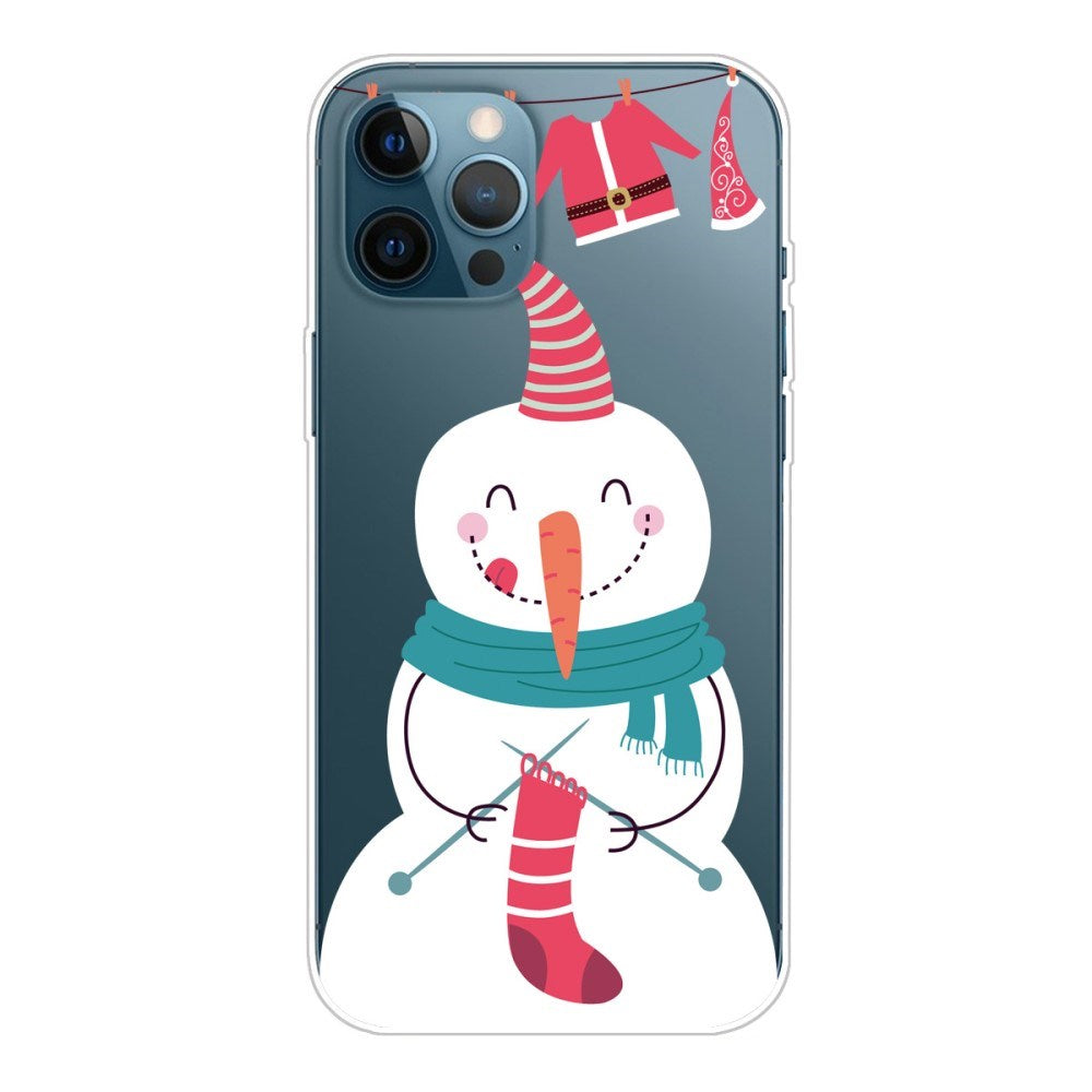 EIDERWOOD iPhone 16 Pro Max Flexible Plastic Christmas Case - Snowman Knitting Christmas Socks