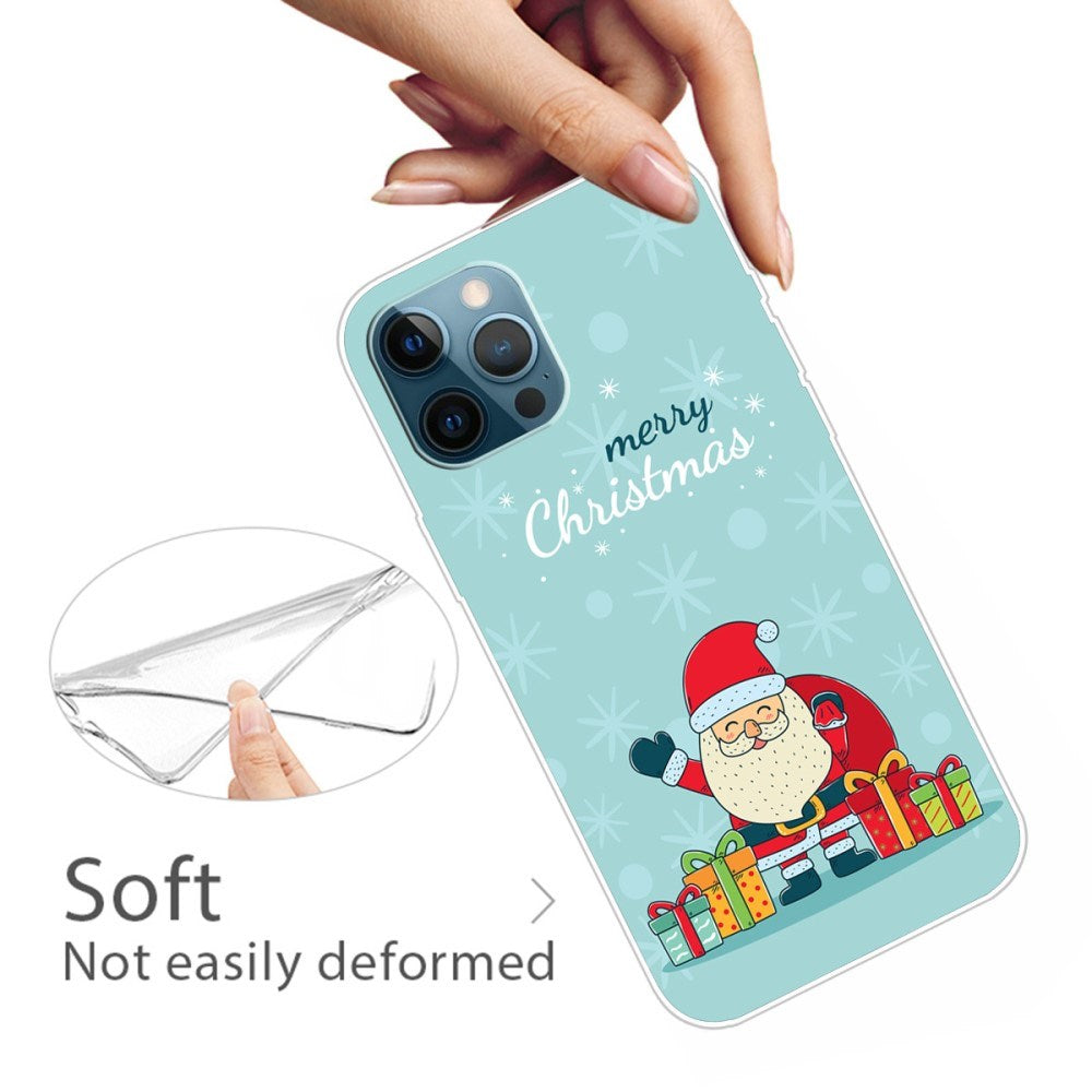 EIDERWOOD iPhone 16 Pro Max Flexible Plastic Christmas Case - Happy Santa Claus with Gifts