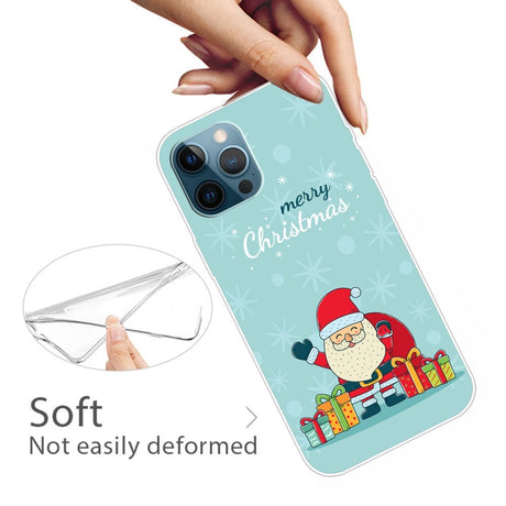 EIDERWOOD iPhone 16 Pro Max Flexible Plastic Christmas Case - Happy Santa Claus with Gifts