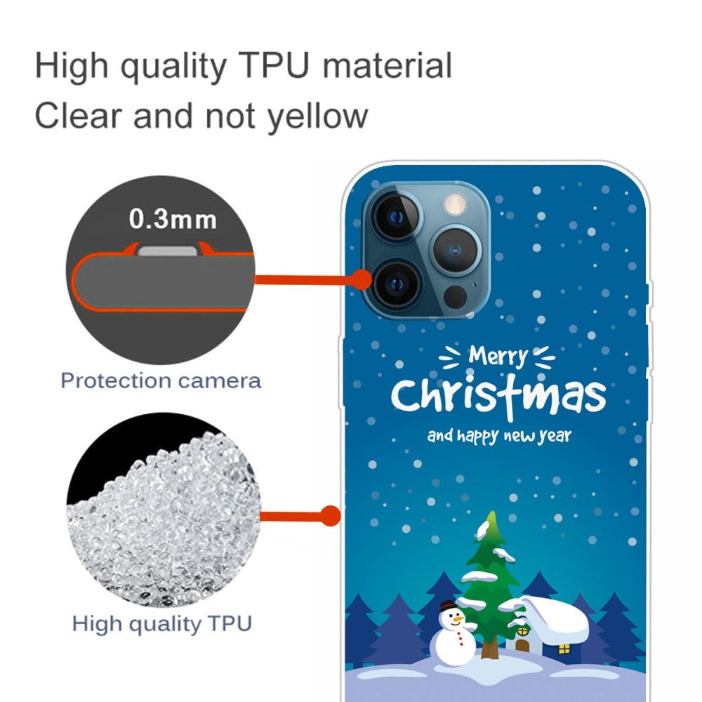 EIDERWOOD iPhone 16 Pro Max Flexible Plastic Christmas Case - Snowman and Christmas Tree