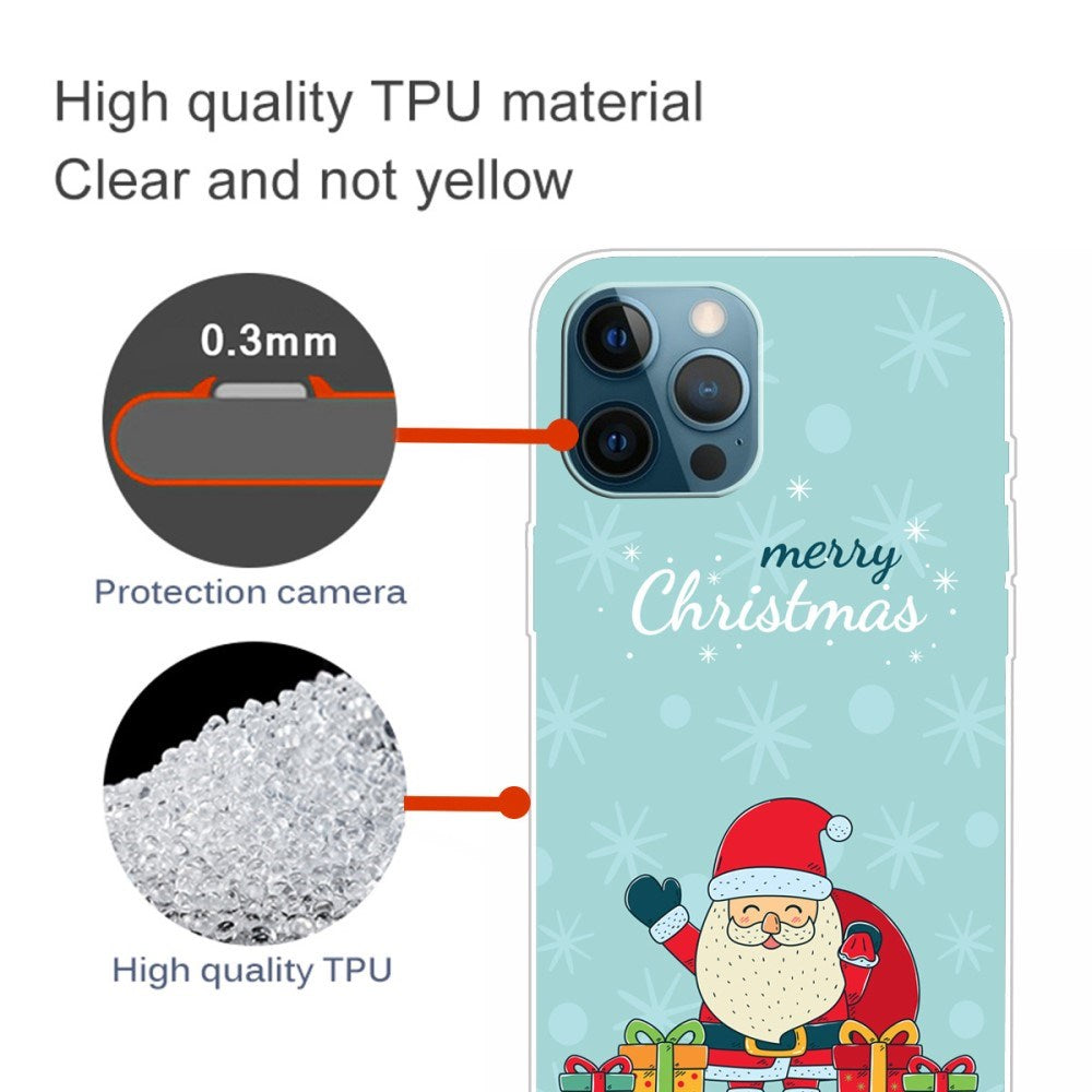 EIDERWOOD iPhone 16 Pro Flexible Plastic Christmas Case - Happy Santa Claus with Gifts