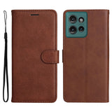 Motorola Edge 50 Wallet Flip Case in Leather with Wallet - Dark Brown