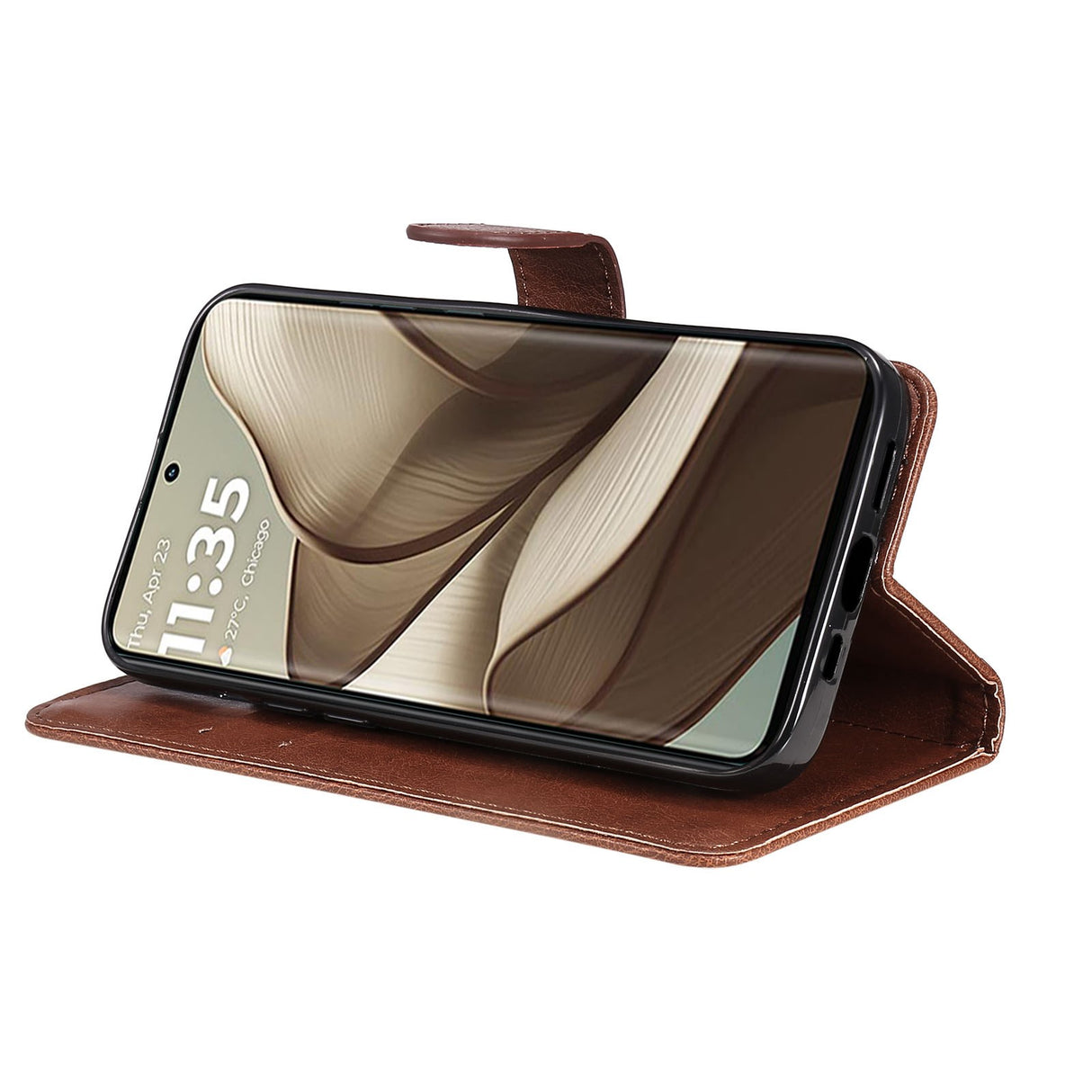 Motorola Edge 50 Wallet Flip Case in Leather with Wallet - Dark Brown