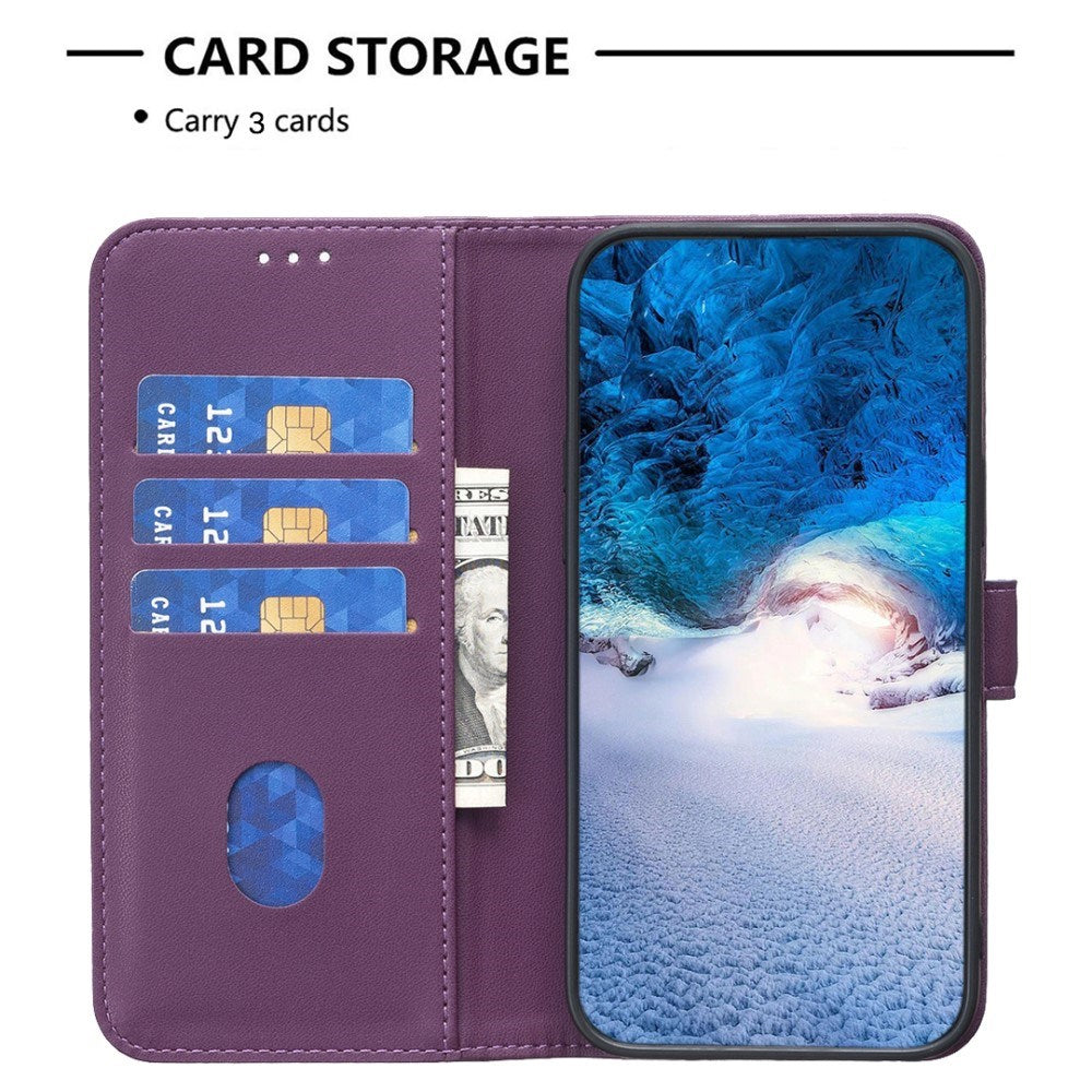 Realme Note 60 / 60x (4G) / C63 (4G) / C61 (4G) Faux Leather Case with Stand Function & Card Holder - Purple