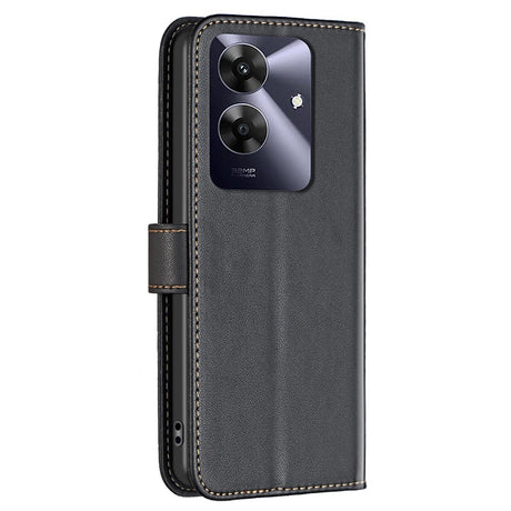 Realme Note 60 / 60x (4G) / C63 (4G) / C61 (4G) Faux Leather Case with Stand Function & Card Holder - Black