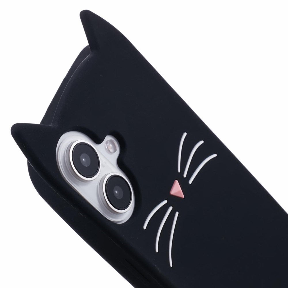 EIDERWOOD iPhone 16 Plus Silicone Case with Cat Ears - Black