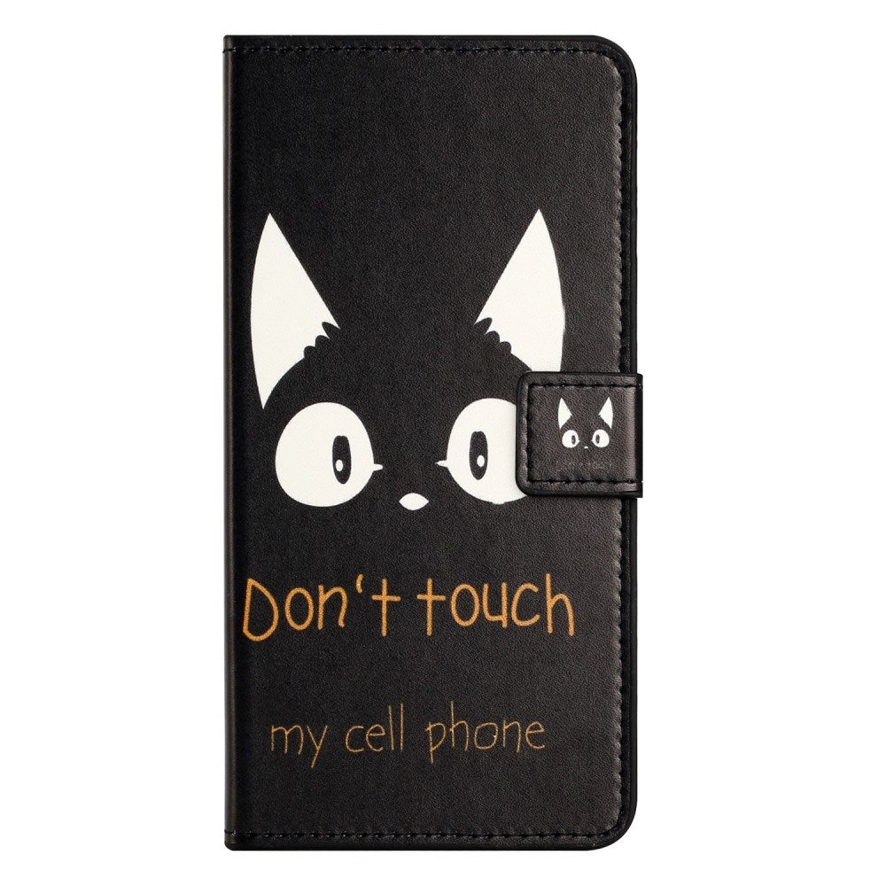 EIDERWOOD Motorola Moto G55 Flip Case with Card Holder and Stand Function - "Don't Touch My Cell Phone"