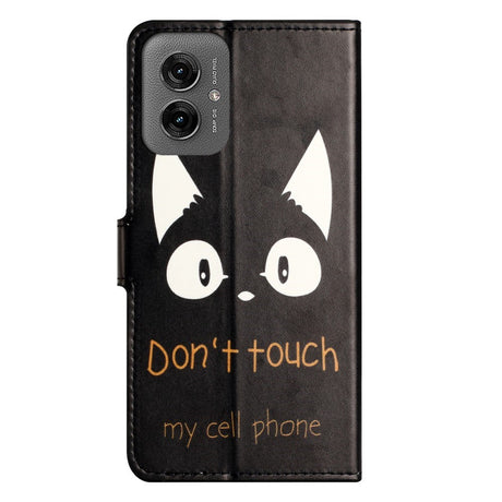 EIDERWOOD Motorola Moto G55 Flip Case with Card Holder and Stand Function - "Don't Touch My Cell Phone"