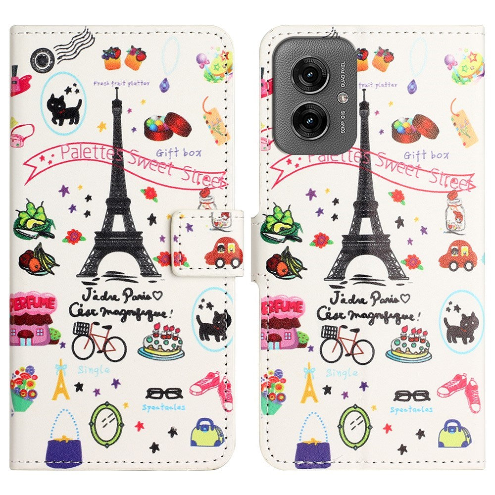 EIDERWOOD Motorola Moto G55 Flip Case with Card Holder and Stand Function - Eiffel Tower