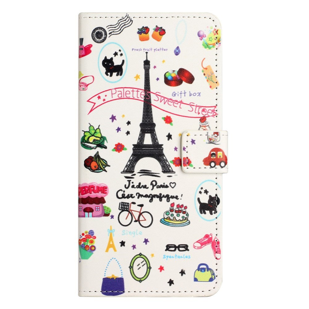 EIDERWOOD Motorola Moto G55 Flip Case with Card Holder and Stand Function - Eiffel Tower