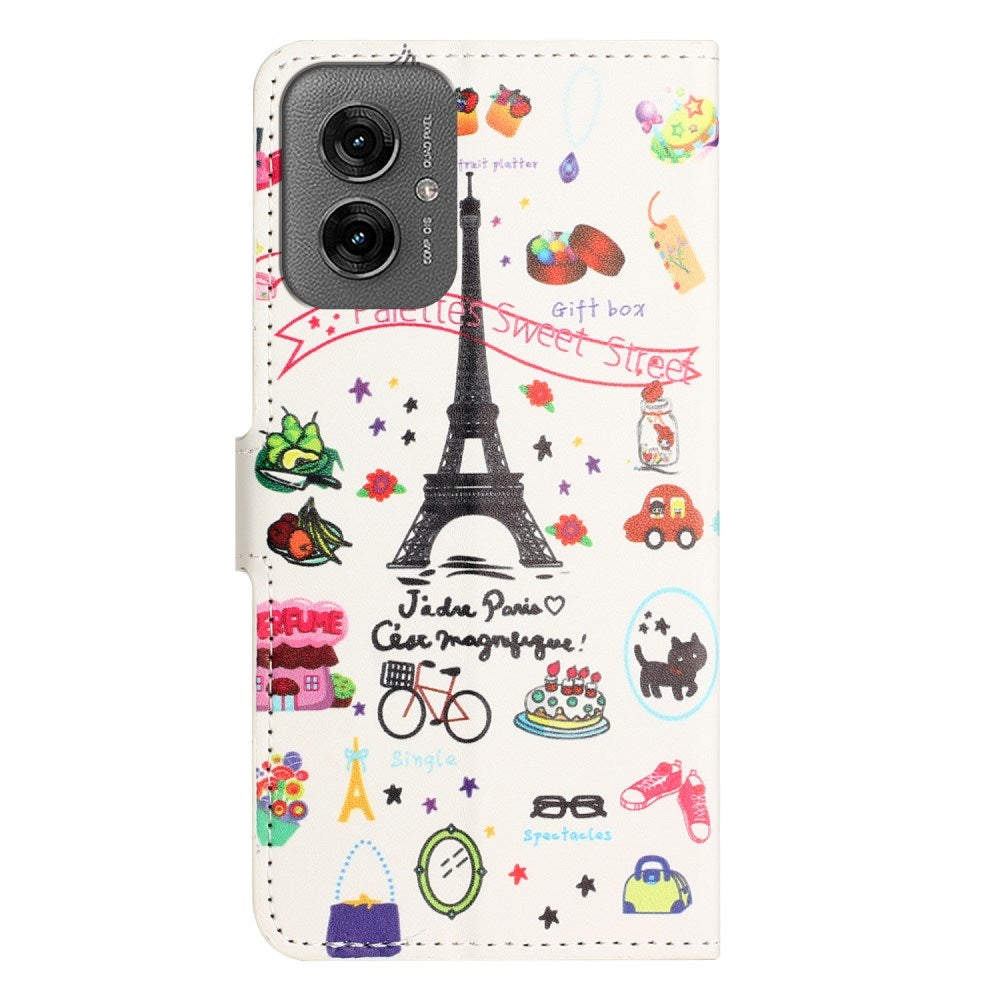 EIDERWOOD Motorola Moto G55 Flip Case with Card Holder and Stand Function - Eiffel Tower