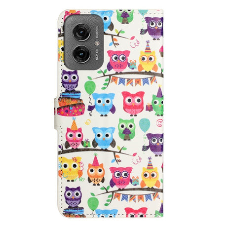 EIDERWOOD Motorola Moto G55 Flip Case with Card Holder and Stand Function - Owls