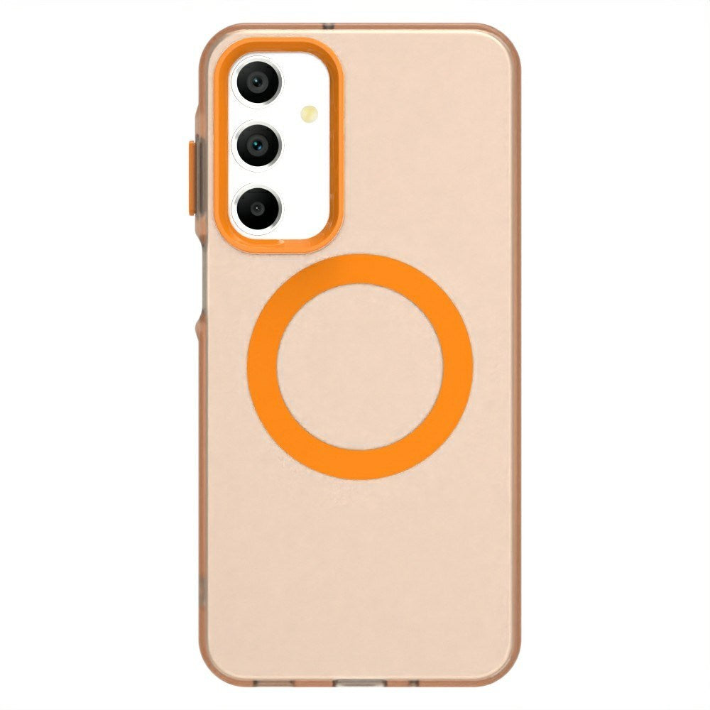 EIDERWOOD Samsung Galaxy A16 (4G/5G) Hybrid Plastic Case - MagSafe Compatible - Transparent / Orange