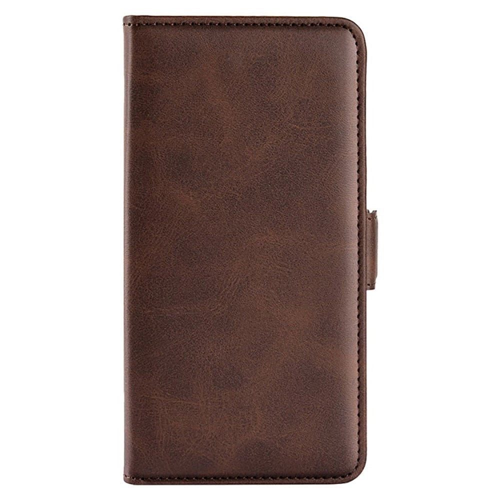 Sony Xperia 5 IV Leather Cover w. Card Holder & Magnetic Closure - Dark Brown