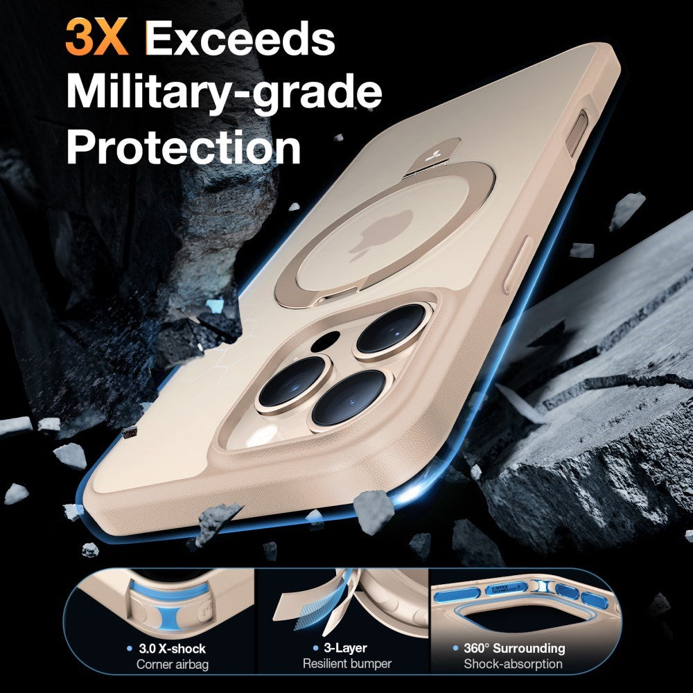 TORRAS Guardian Ostand Series iPhone 16 Pro Max Case with MagSafe and Kickstand - Gold