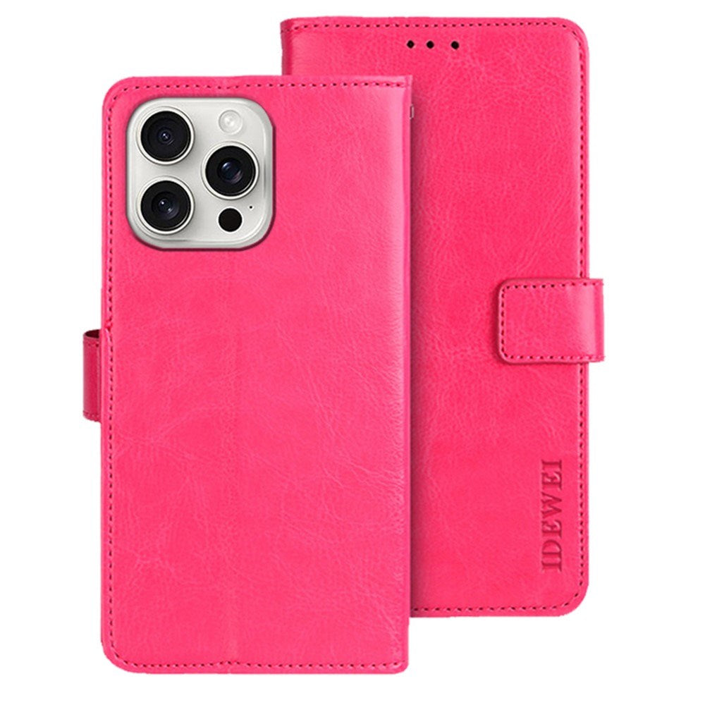 EIDERWOOD iPhone 16 Pro Faux Leather Flip Case with Wallet & Stand Function - Pink
