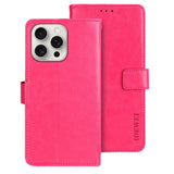 EIDERWOOD iPhone 16 Pro Faux Leather Flip Case with Wallet & Stand Function - Pink