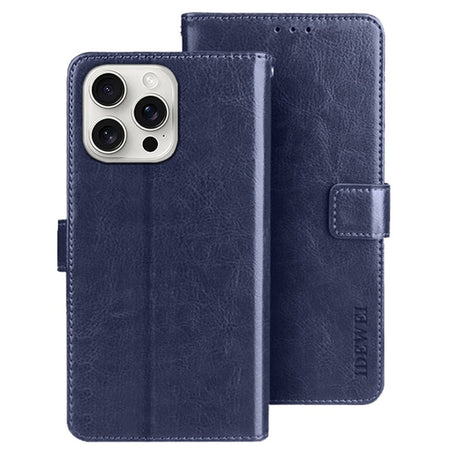 EIDERWOOD iPhone 16 Pro Faux Leather Flip Case with Wallet & Stand Function - Dark Blue