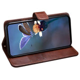 EIDERWOOD iPhone 16 Plus Faux Leather Flip Case with Wallet & Stand Function - Brown